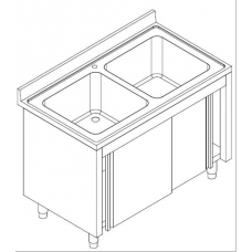 Lavatoio Armadiato con Ante Scorrevoli 2 Vasche