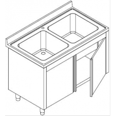 Lavatoio Armadiato con Ante a Battente 2 Vasche