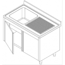 Lavatoio Armadiato con Ante a Battente Gocciolatoio a dx + 1 Vasca