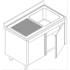 Lavatoio Armadiato con Ante a Battente Gocciolatoio a sx + 1 Vasca