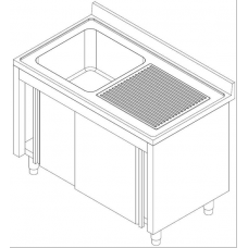 Lavatoio Armadiato con Ante Scorrevoli Gocciolatoio a dx + 1 Vasca