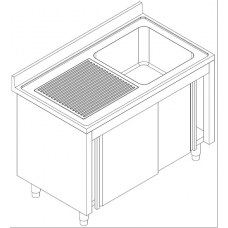 Lavatoio Armadiato con Ante Scorrevoli Gocciolatoio a sx + 1 Vasca