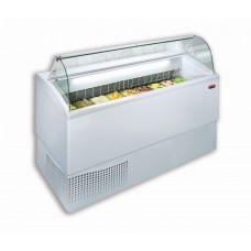 Vetrina Gelateria COF Modello PUNTO LX a Refrigerazione Statica con Vetri Curvi – Capacità Espositiva 7-11 Vaschette 