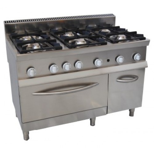 Cucina a Gas 6 Fuochi con Forno 7CFLG6FG - Attrezzature per la Ristorazione